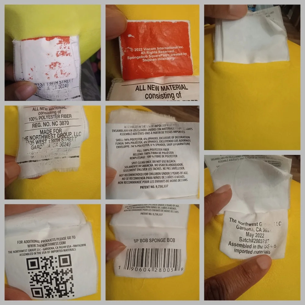 Nickelodeon SpongeBob SquarePants Cuddly  Yellow Round Plush Cloud Pillow 12in - Picture 9 of 10